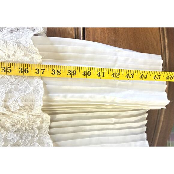 Scott McClintock Ivory Lace Satin Victorian Prairie Wedding Dress Sz S Vintage - Picture 14 of 15